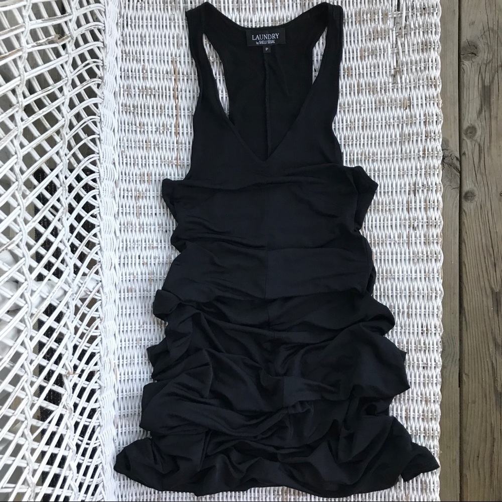 🆕 LAUNDRY Shelli Segal • Black Jersey Racerback Maxi Dress • Size Small - Picture 2 of 9
